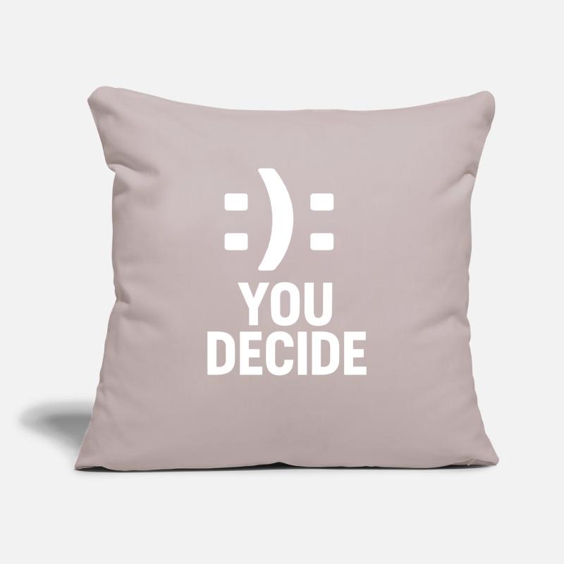 C’est vous qui décidez - Conception de motivation à double smiley Coussin et housse de 45 x 45 cm