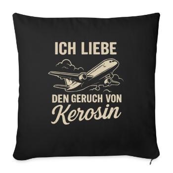 J’adore l’odeur du kérosène - Coussin et housse de 45 x 45 cm - noir - Devant