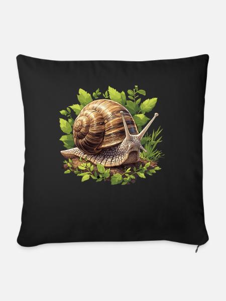 Schnecken Schnecke - Sofakissen mit Füllung 45 x 45 cm - Schwarz