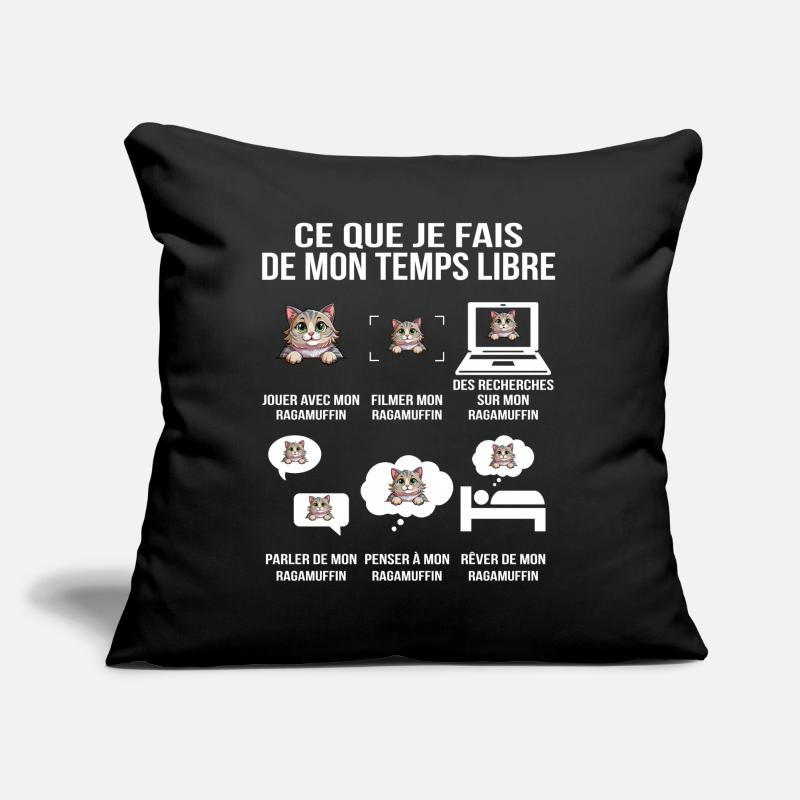 Ce que je fais de mon temps libre Ragamuffin Coussin et housse de 45 x 45 cm