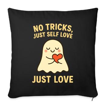 L’ avec le cœur – Pas d’astuces, juste de l’amour de soi - Coussin et housse de 45 x 45 cm - noir - Devant