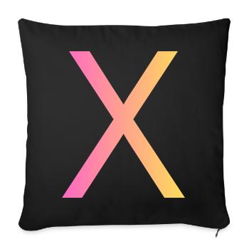 x - Sofa pillow with filling 45cm x 45cm - black - Front