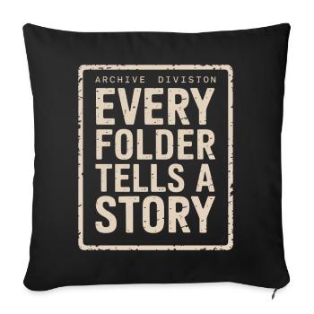 Chaque dossier raconte une histoire Archive Imprimée - Coussin et housse de 45 x 45 cm - noir - Devant