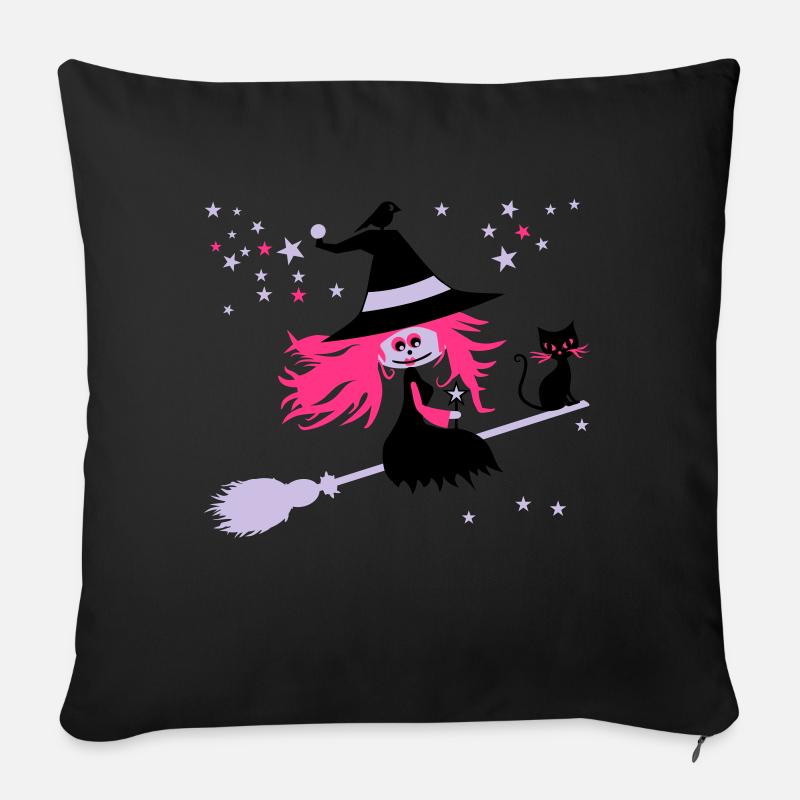 Hexe - Sofakissen mit Füllung 45 x 45 cm - Schwarz