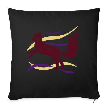 Polar fox - Sofa pillow with filling 45cm x 45cm - black - Front