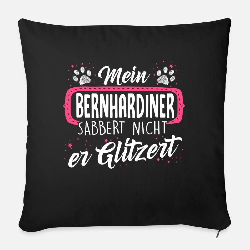 BERNHARDINER - sabber - Sofakissen mit Füllung 45 x 45 cm - Schwarz