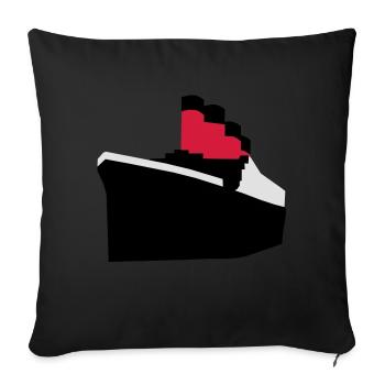 Liner vecteur océan - Coussin et housse de 45 x 45 cm - noir - Devant