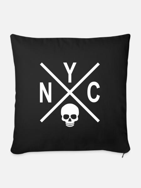 NYC Skull - Sofakissen mit Füllung 45 x 45 cm - Schwarz