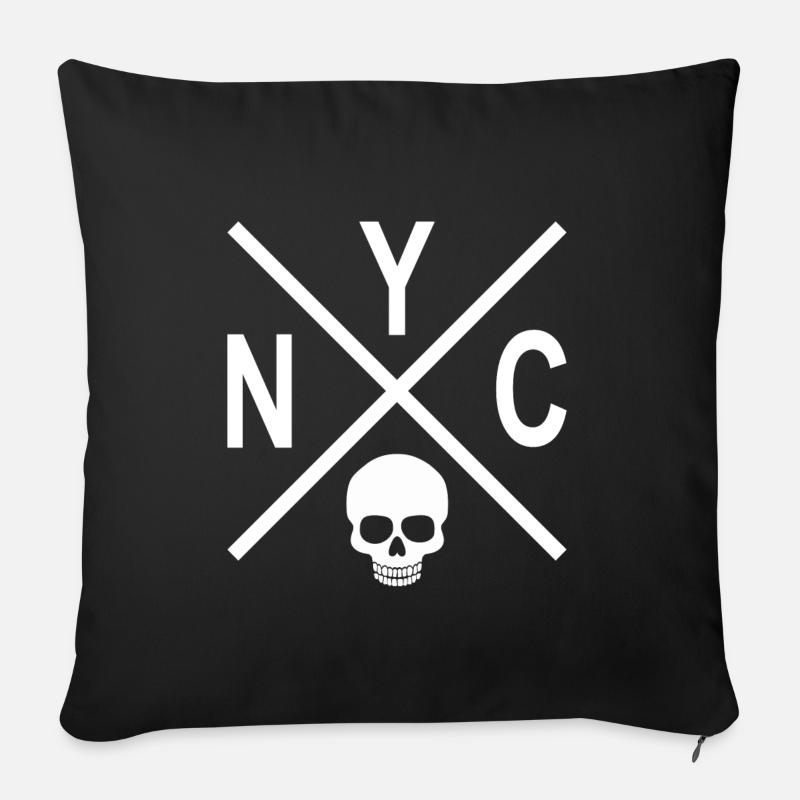 NYC Skull - Sofa pillow with filling 45cm x 45cm - black