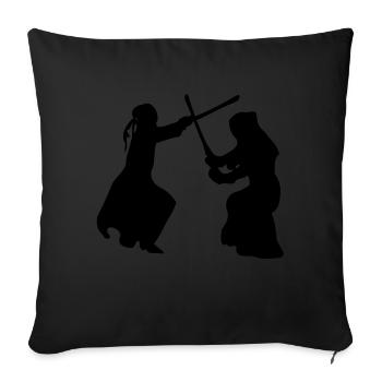 Kendo martial arts -3 - Sofa pillow with filling 45cm x 45cm - black - Front