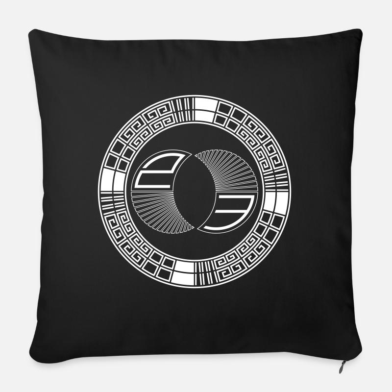 Tekno 23 ronde - Coussin et housse de 45 x 45 cm - noir