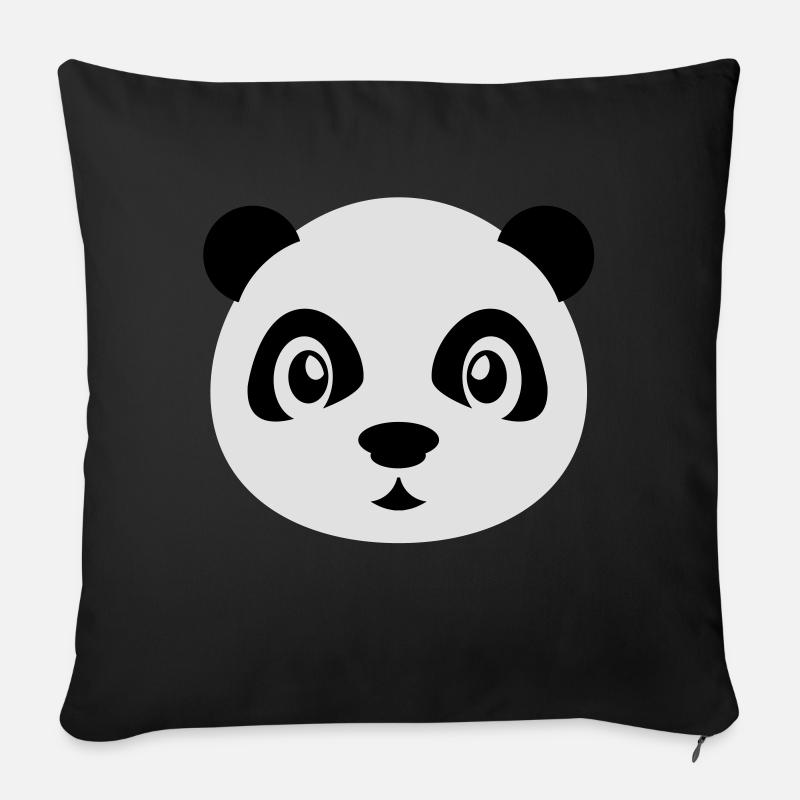 Cute panda with glasses - Nerd Panda Bär - Brille - Sofakissen mit Füllung 45 x 45 cm - Schwarz