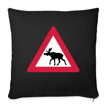 Warning Moose Sign - Sofa pillow with filling 45cm x 45cm - black - Front