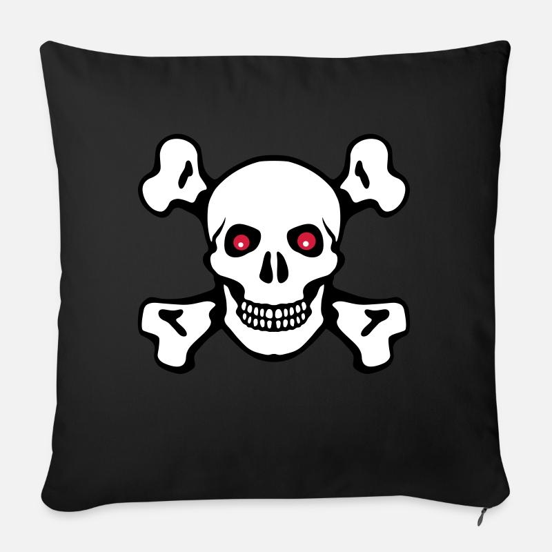 Tête de mort - Coussin et housse de 45 x 45 cm - noir