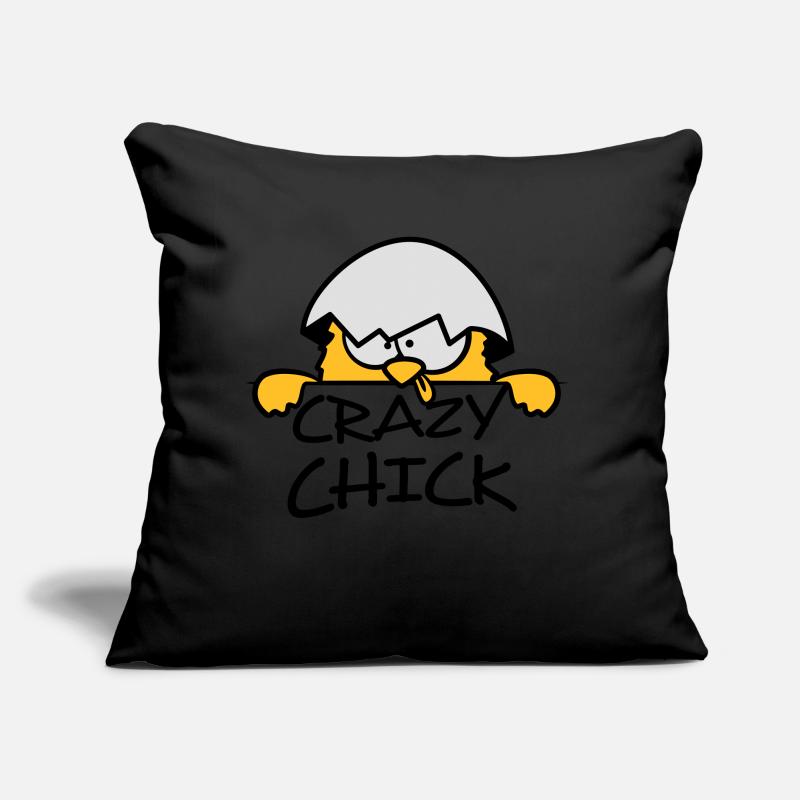Verrücktes Crazy Chick hinter Mauer Sofakissen mit Füllung 45 x 45 cm