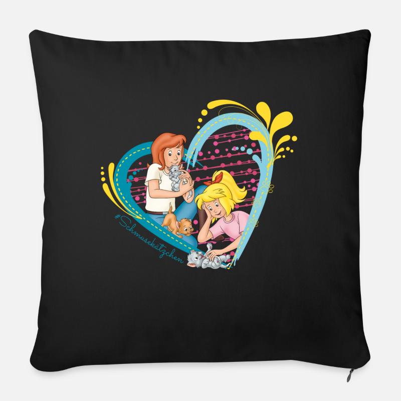 Bibi und Tina 'Schmusekätzchen' - Sofakissen mit Füllung 45 x 45 cm - Schwarz
