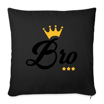 Frère Frangin Frere Naissance Bébé Frérot - Coussin et housse de 45 x 45 cm - noir - Devant