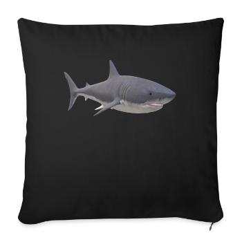 Shark - Sofa pillow with filling 45cm x 45cm - black - Front