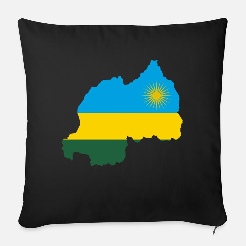 Rwanda flag - Coussin et housse de 45 x 45 cm - noir