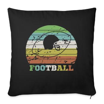 Football américain - Coussin et housse de 45 x 45 cm - noir - Devant