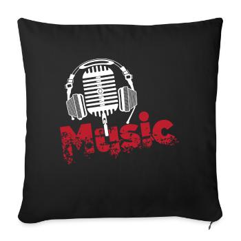 Music - Sofa pillow with filling 45cm x 45cm - black - Front
