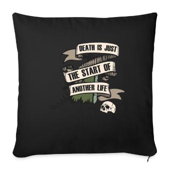 tomb banner cimetiere quote skull head of - Sofa pillow with filling 45cm x 45cm - black - Front