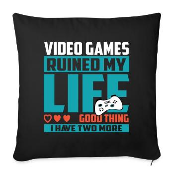 Gamer Extra Life - Sofa pillow with filling 45cm x 45cm - black - Front