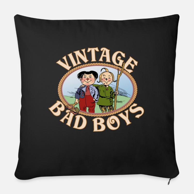 Max und Moritz Kids - Sofakissen mit Füllung 45 x 45 cm - Schwarz