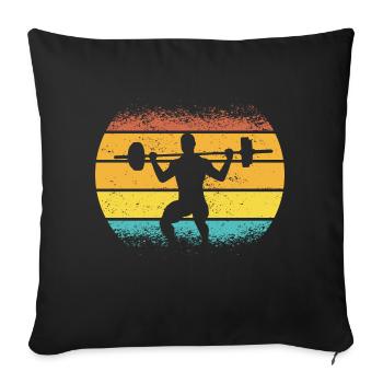 musculation rerto - Coussin et housse de 45 x 45 cm - noir - Devant