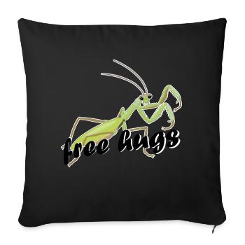 câlins gratuits - Mante religieuse - Coussin et housse de 45 x 45 cm - noir - Devant