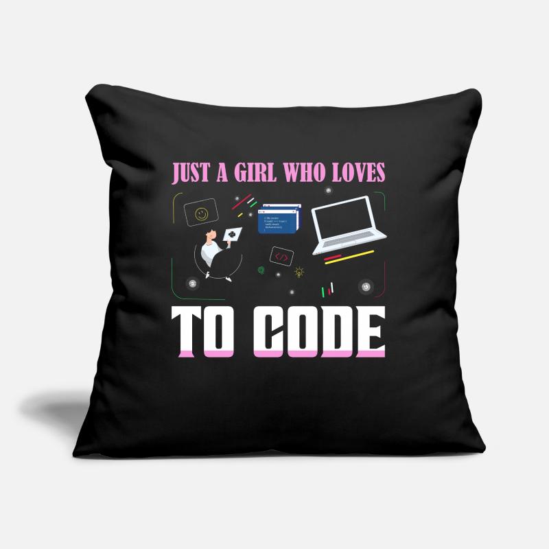 Juste une fille qui aime coder un logiciel de codage Coussin et housse de 45 x 45 cm
