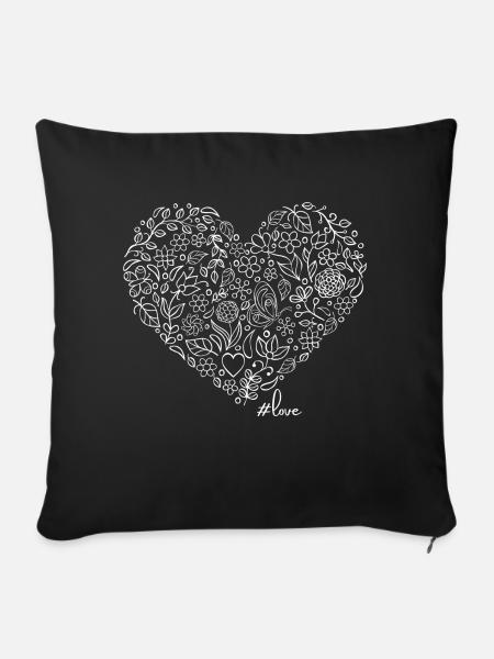 Liebe, Love - Sofakissen mit Füllung 45 x 45 cm - Schwarz