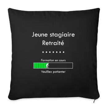 jeune stagiaire retraité - Coussin et housse de 45 x 45 cm - noir - Devant
