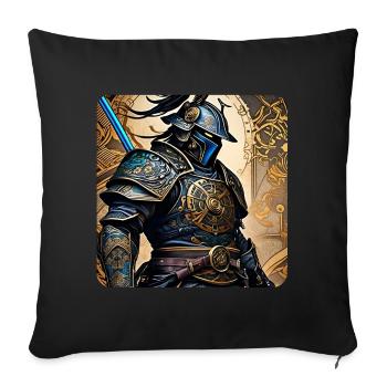 Fier Cyborg Samurai Warrior Japon Asie Ninja - Coussin et housse de 45 x 45 cm - noir - Devant