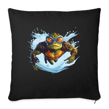 Homme-grenouille - Coussin et housse de 45 x 45 cm - noir - Devant