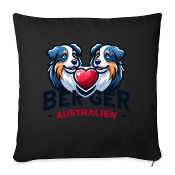 Affection Berger Australien - Coussin et housse de 45 x 45 cm - noir - Devant