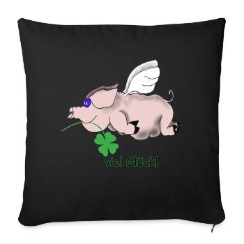 viel Glück - Sofakissen mit Füllung 45 x 45 cm - Schwarz - Vorne