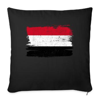 Yemen Bandiera Flag Peace Vintage - Sofa pillow with filling 45cm x 45cm - black - Front