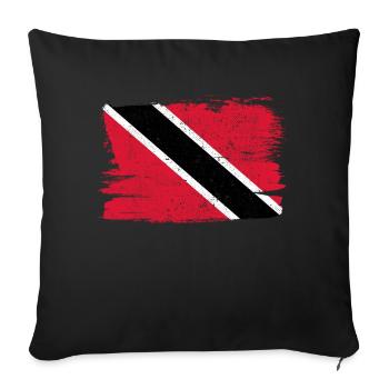 Trinidad and Tobago Bandiera Flag Peace Vintage - Sofa pillow with filling 45cm x 45cm - black - Front