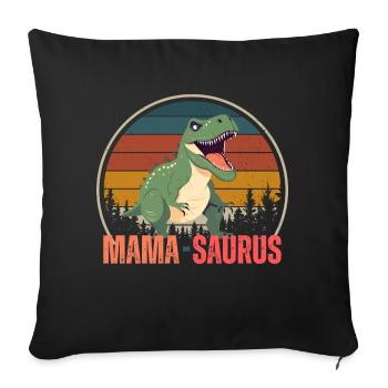 Mama saurus - Sofa pillow with filling 45cm x 45cm - black - Front