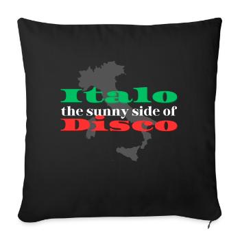T-shirt disco Italo ensoleillé - Coussin et housse de 45 x 45 cm - noir - Devant