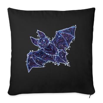 Mystische Fledermaus aus Sternen Sternzeichen - Sofakissen mit Füllung 45 x 45 cm - Schwarz - Vorne