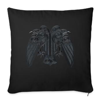 Hugin Munin - Sofakissen mit Füllung 45 x 45 cm - Schwarz - Vorne