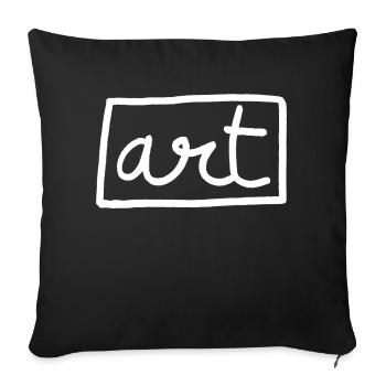 ART WHITE LOGO #2 - Sofa pillow with filling 45cm x 45cm - black - Front