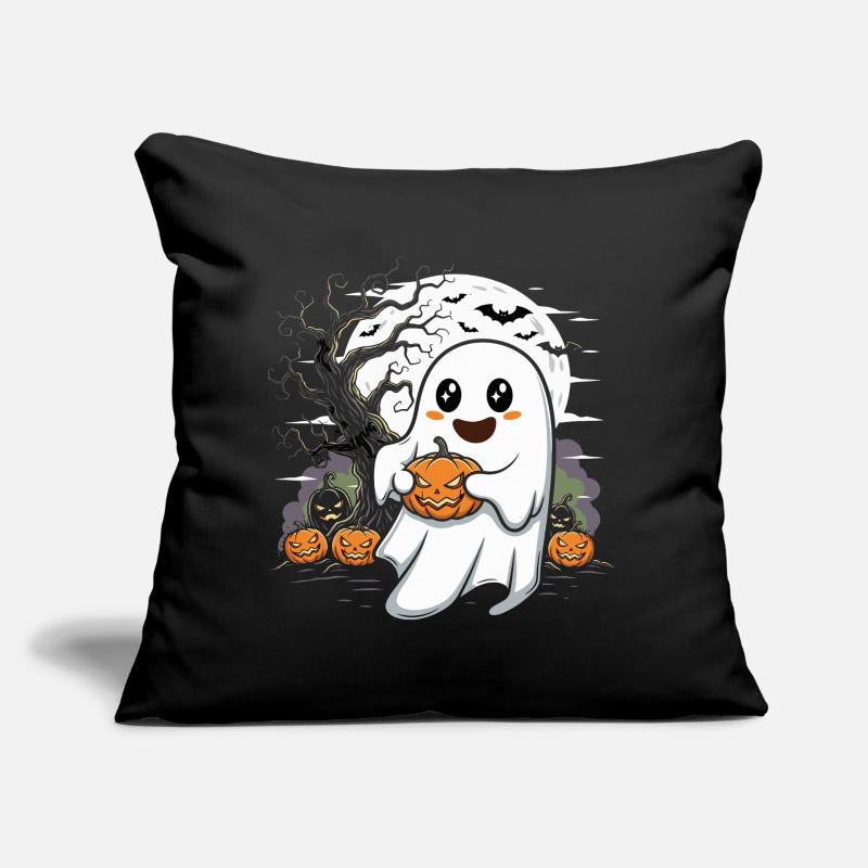 Cute Ghost with Jack-O-Lantern Sofa pillow with filling 45cm x 45cm
