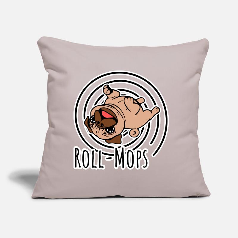 Rollender Mops - Ein Roll-Mops Sofakissen mit Füllung 45 x 45 cm