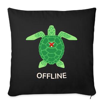 Offline Mode Turtle - Sofa pillow with filling 45cm x 45cm - black - Front