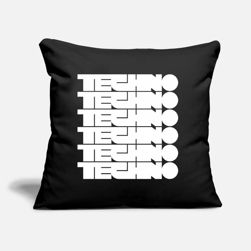 Techno Music Bold Abstract Geometry logo Coussin et housse de 45 x 45 cm