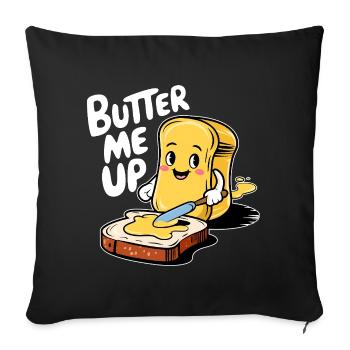 Butter Me Up Cartoon Toast Funny - Sofa pillow with filling 45cm x 45cm - black - Front