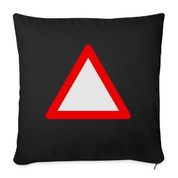 Blank Warning Triangle - Sofa pillow with filling 45cm x 45cm - black - Front